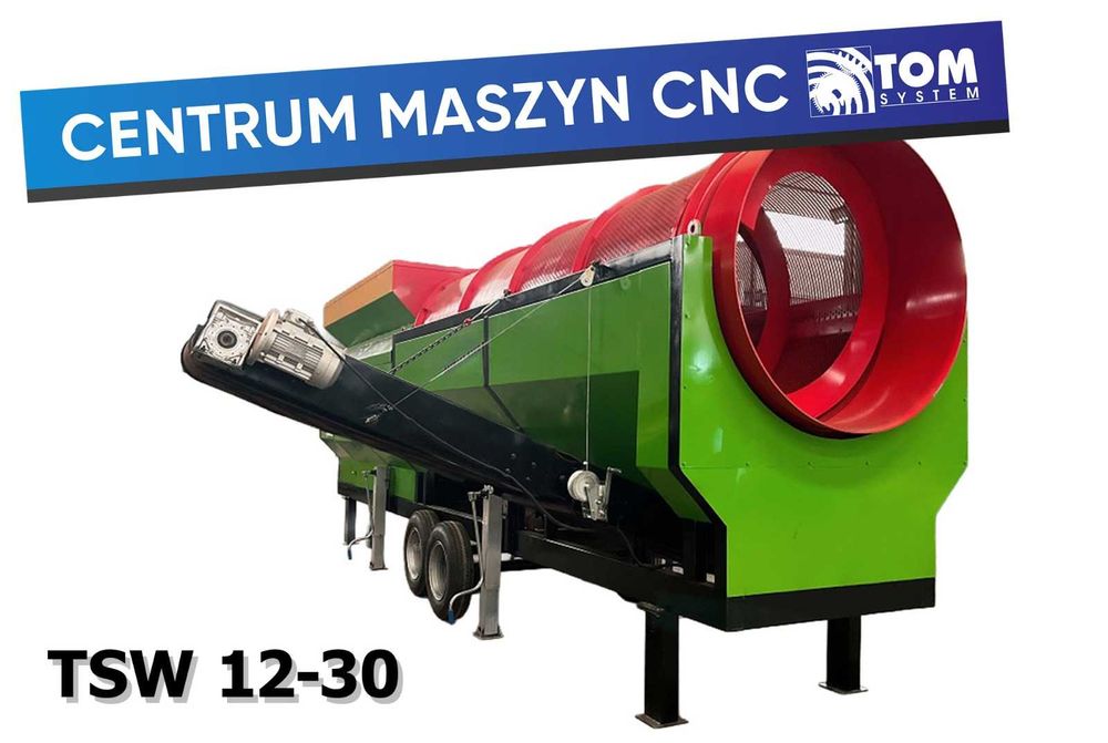 Mobilny przesiewacz bębnowy - 30-70 m³/h - TSW 12-30 - Agregat Diesel