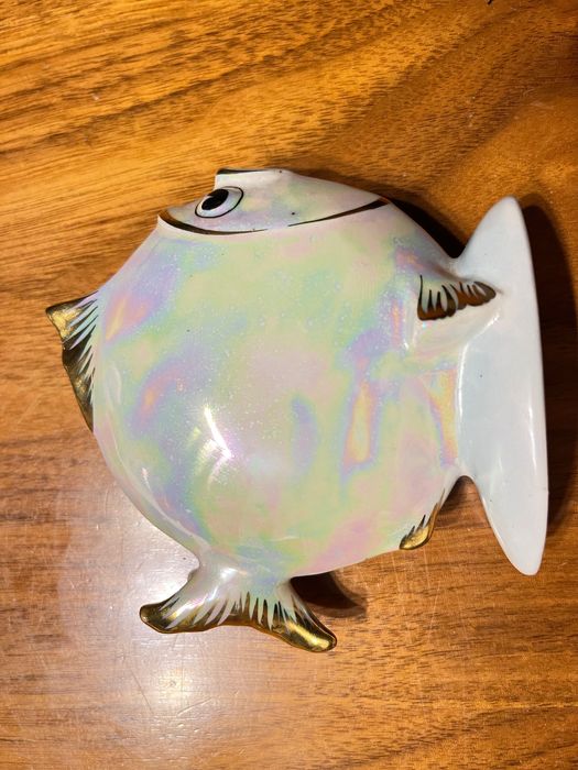 Drasche rybka ładna szkliwiona ze złoceniami - węgry nie ćmielów