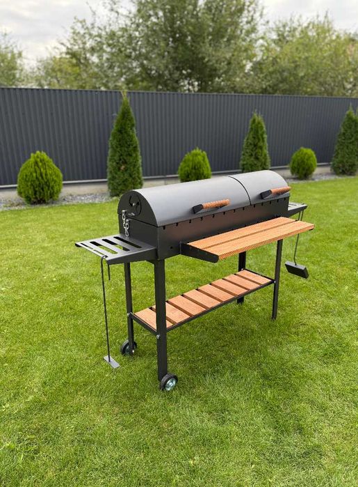 Мангал гриль барбекю метал 5 мм з решітеою для гриля та підставкою