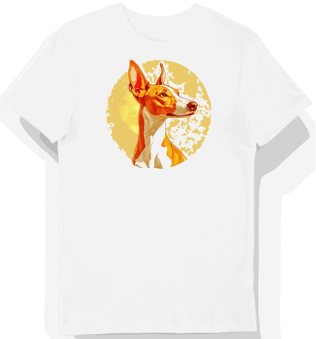 Koszulka męska biała z nadrukiem psa rasy chart Ibizan 3XL