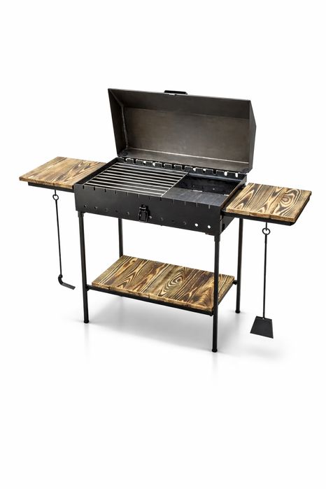 Мангал 4 мм на 12 шампуров с крышкой,  барбекю,