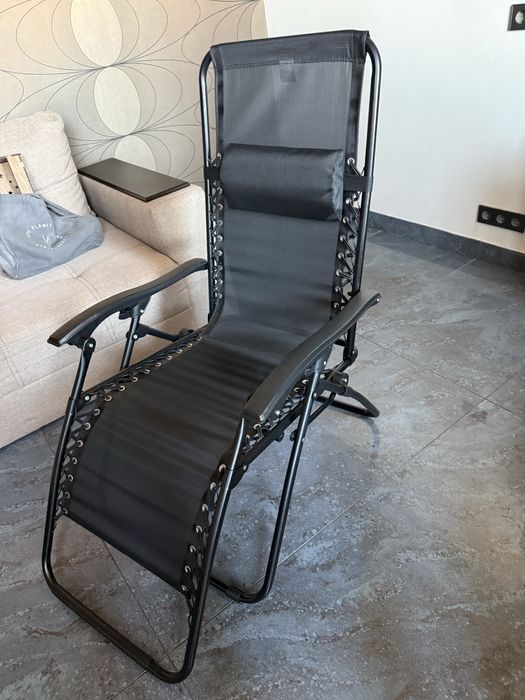 Крісло шезлонг розкладний з підставкою
