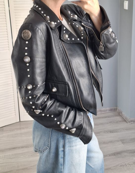 Włoska kurtka ramoneska skórzana gil santucci