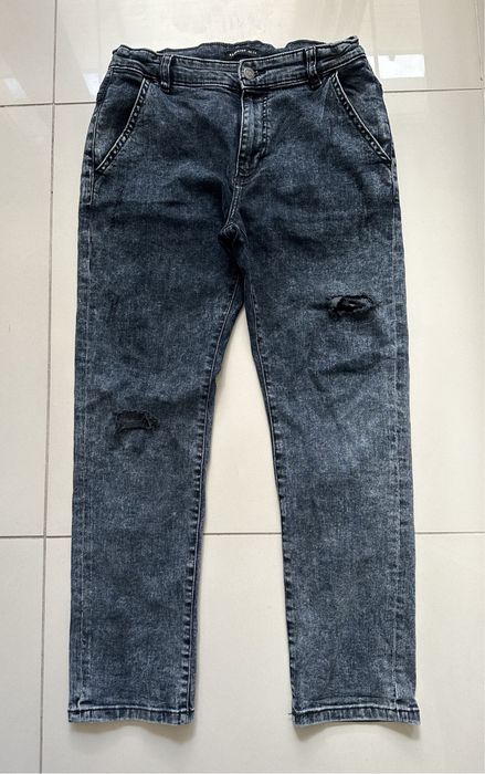 Spodnie jeansowe RESERVED rozmiar 152 szare regulacje w pasie