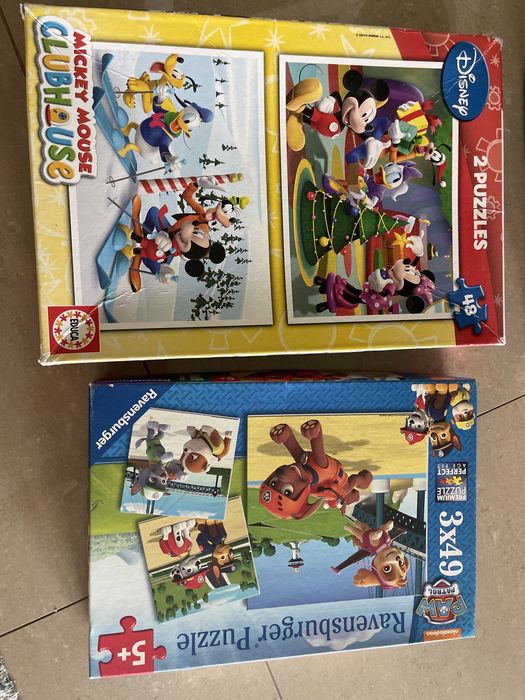 Puzzles Mickey 2x 48 e Patrulha Pata 3x49