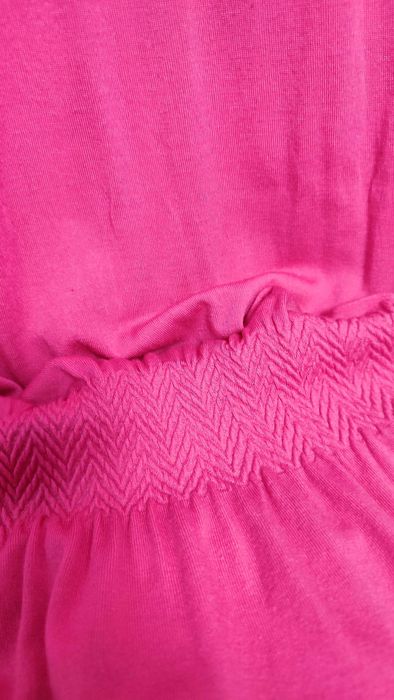 Sukienka tunika narzutka plażowa na strój kąpielowy różowa bawełna