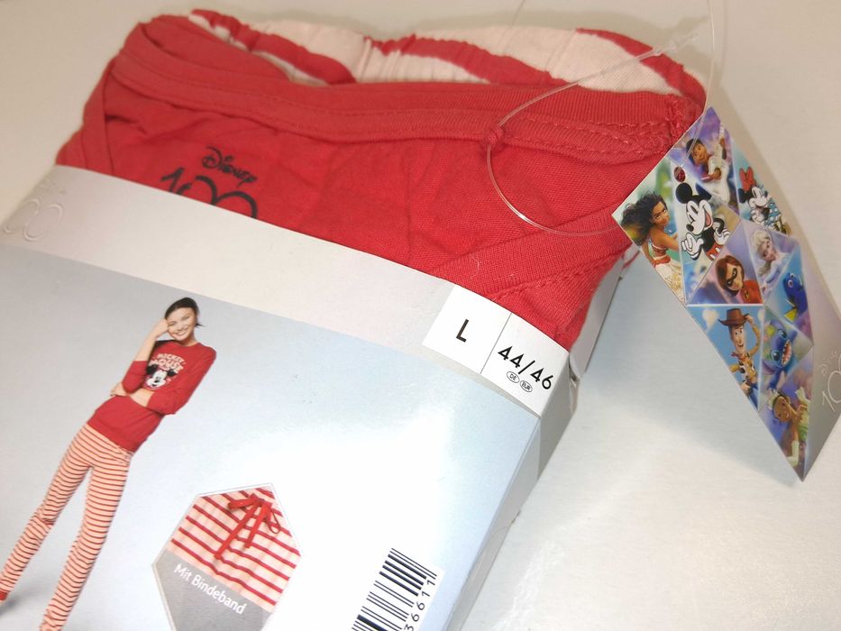 A160 Piżama Damska Disney 100 Myszka Mickey Czerwona Rozmiar L 44/46