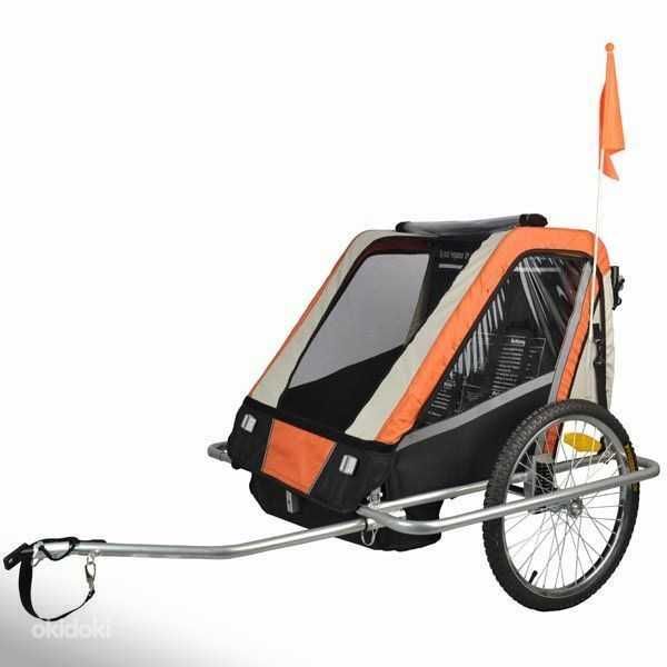 TUK TUK 2 em 1 ___ atrelado bicicleta ou carrinho de transporte 2x crianças ou animais