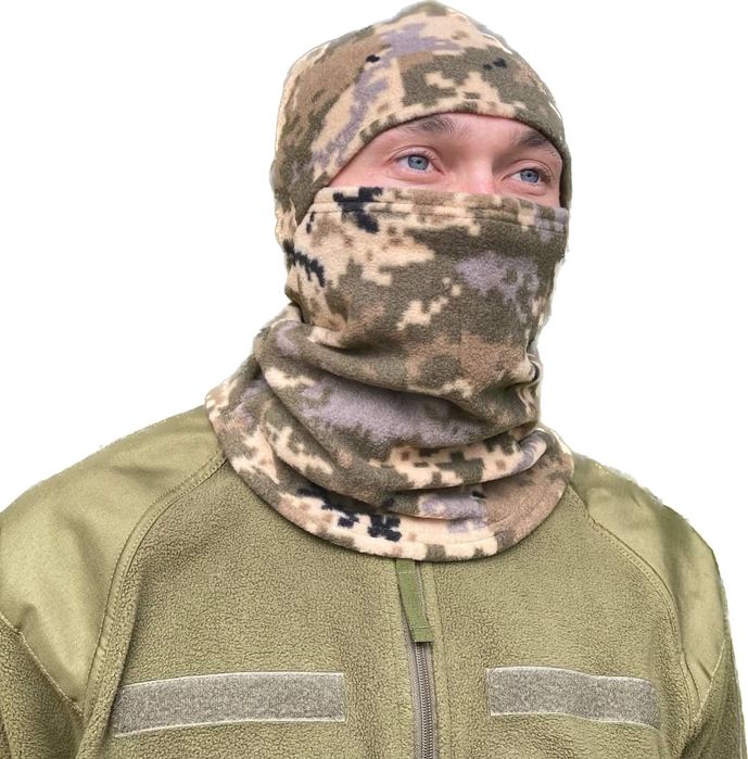 Балаклава флісова 300г/м2, біла зимова, зимняя белая флисовая