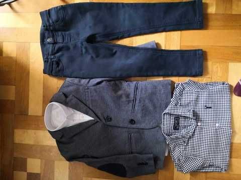 Garnitur Marynarka H&M dla chłopca r 110 i 2xkoszula Next+ spodnie M&S
