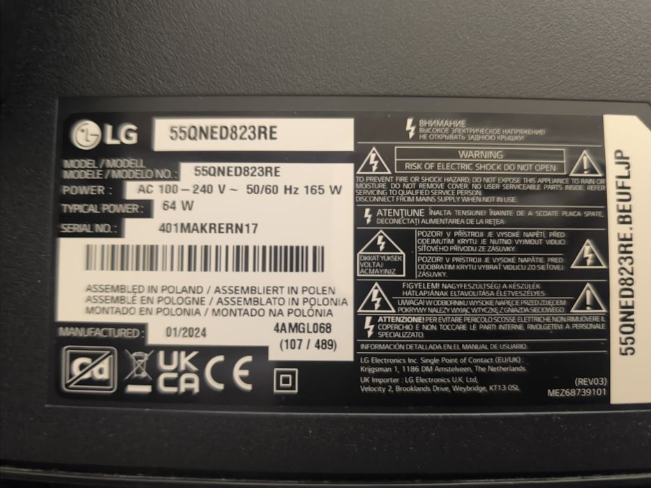 Telewizor LG QNED823RE 55 Cali QNED 4K 120Hz