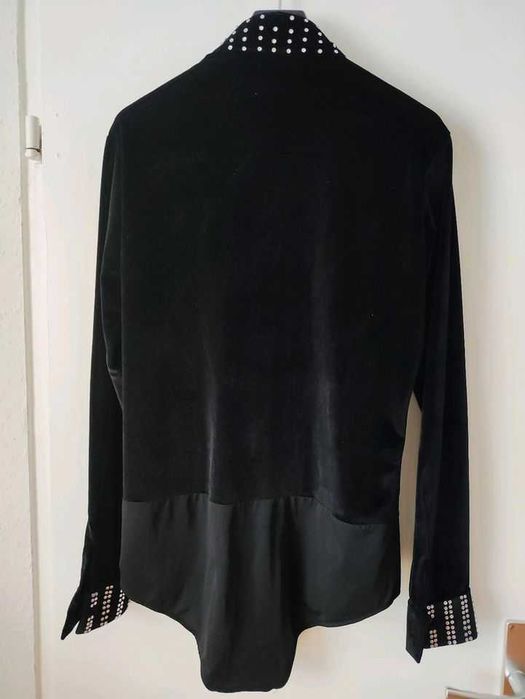 Latin Dance Shirt – Body/Trikot męski, czarny, długi rękaw XL