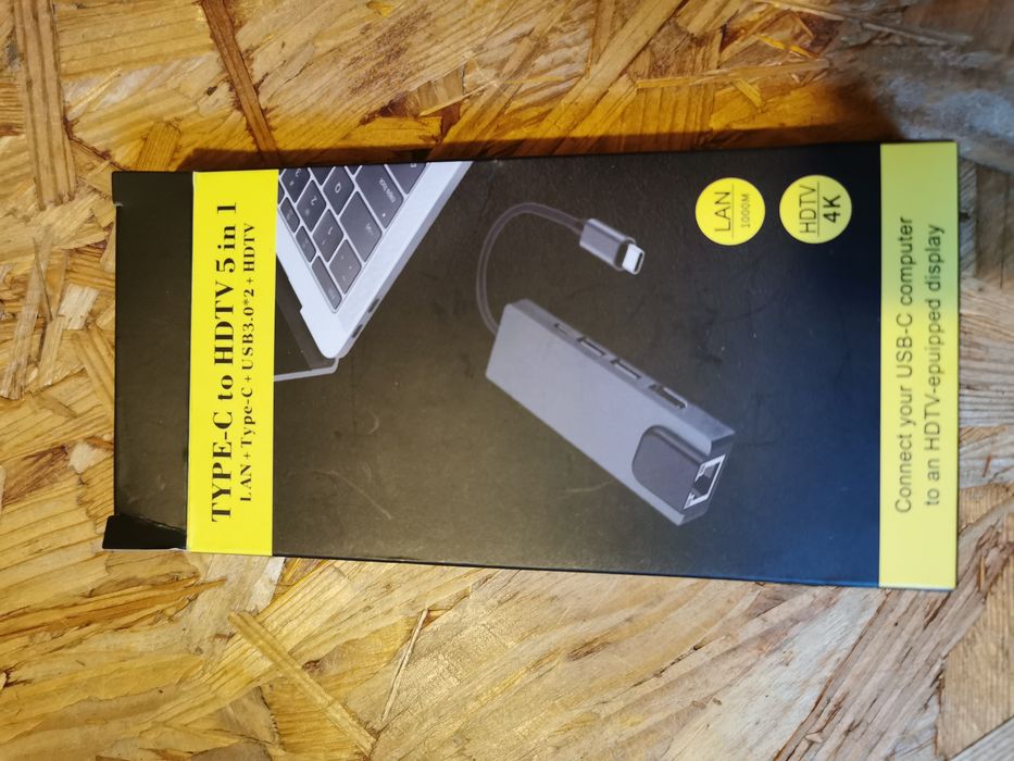 Hub splitter rozdzielacz USB C do lan+HDTV+usb