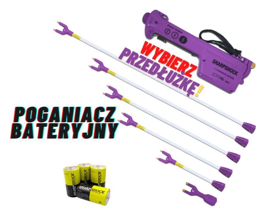 Poganiacz bateryjny Sharpshock, przedłużka 71cm, trzoda i bydło