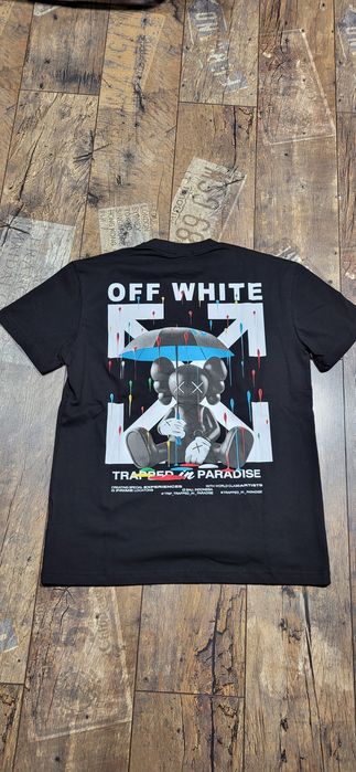Off white czarna koszulka męska t-shirt bawełna premium parasol M