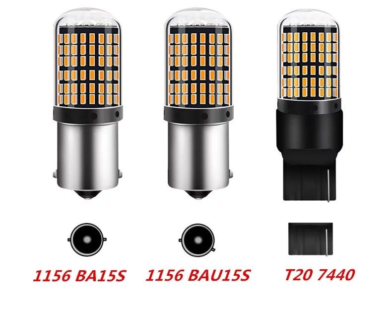 Яркие Лед лампы в указатели поворота.Цоколь P21w T20 PY21W Т20 жолтый