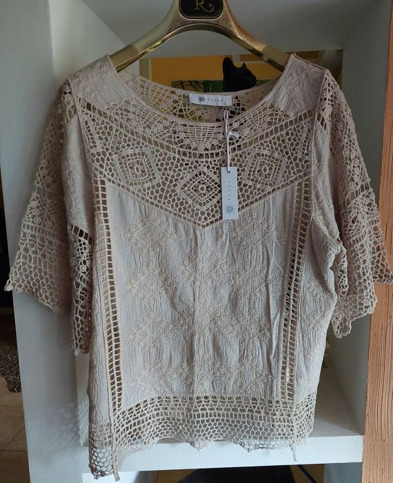 Блуза с кружевом / кроше.