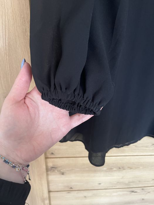 Czarna elegancka sukienka XL z podszewka