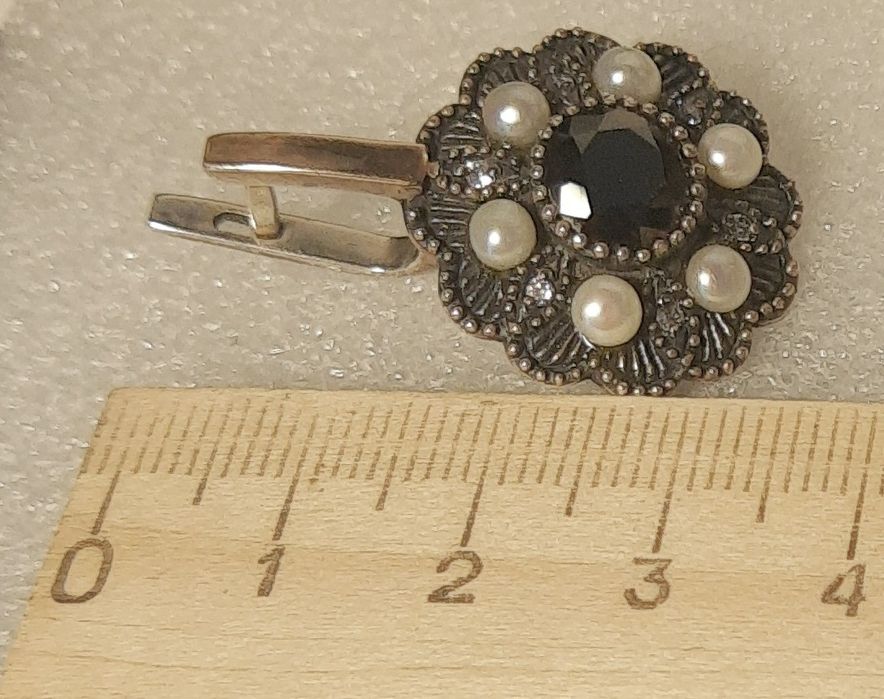 Серебряный набор с гематитом