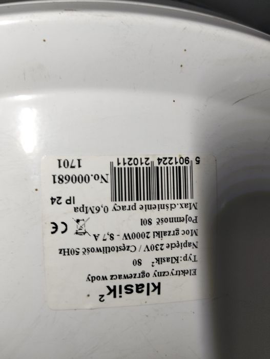 Elektryczny ogrzewacz wody „Klasik²” 80 L – sprawny