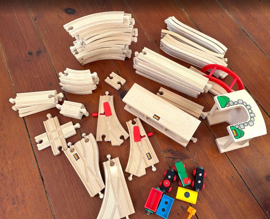 Comboio de madeira pista Brio - Conjunto Grande