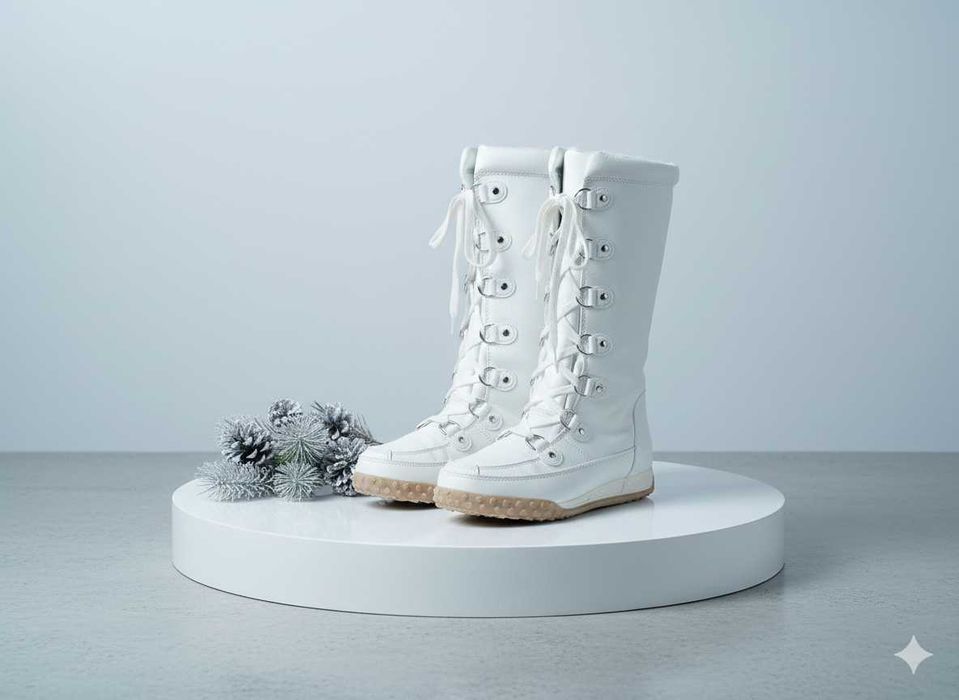 Сапоги женские белые зимние 40 размер.