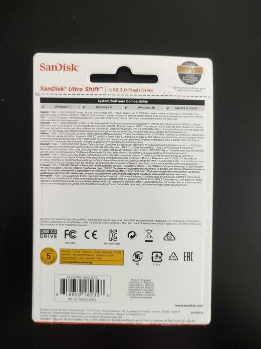Pendrive SanDisk Ultra Shift 128GB USB 3.0