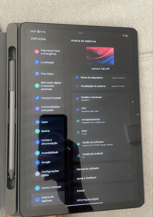 Lenovo M11 com capa e caneta