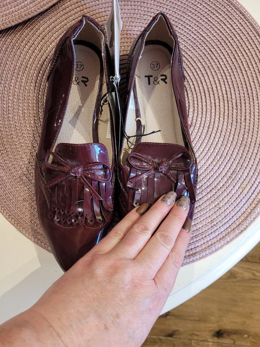 Buty damskie bordowe 37