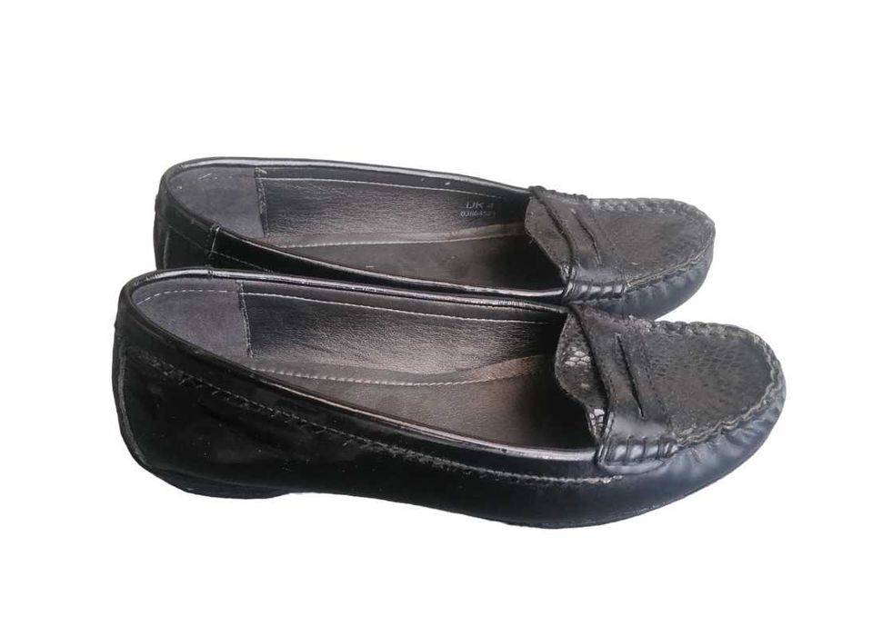 Mokasyny FOOTGLOVE skórzane czarne