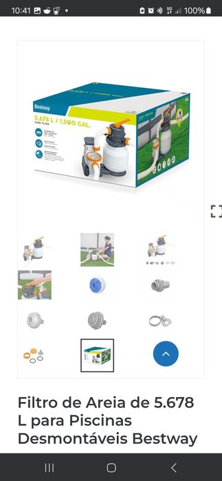 Filtro areia piscina Bestway 5768 litros /hora