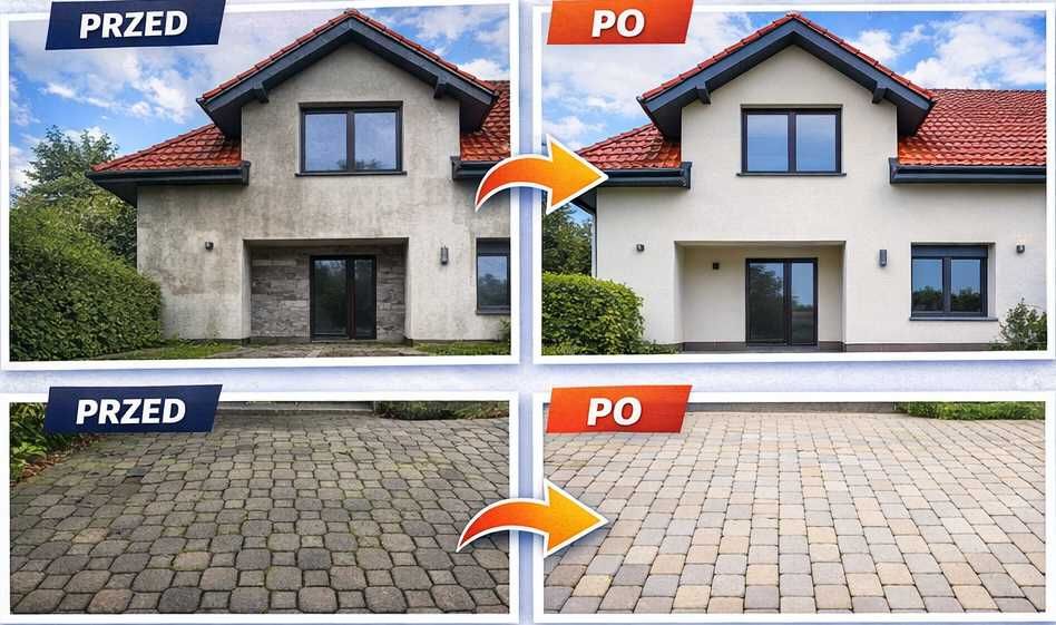 Mycie i czyszczenie kostki brukowej | Mycie elewacji | Poznań