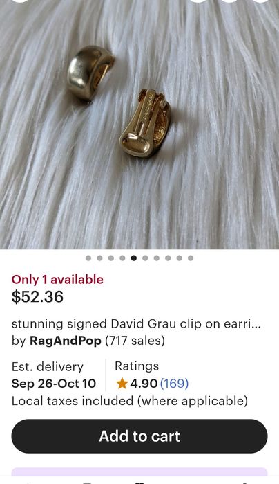 Сережки еліпси вінтаж David Grau