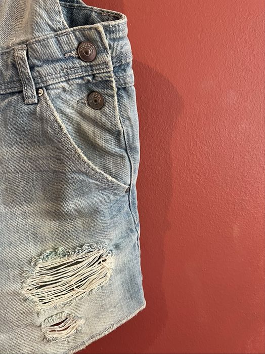 ogrodniczki krótkie spodenki jeansowe bawełna H&M Coachella 36