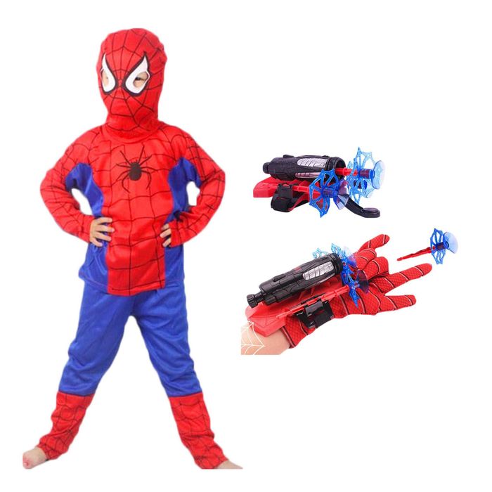 Strój kostium spiderman + rękawica z wyrzutnią rozmiar m