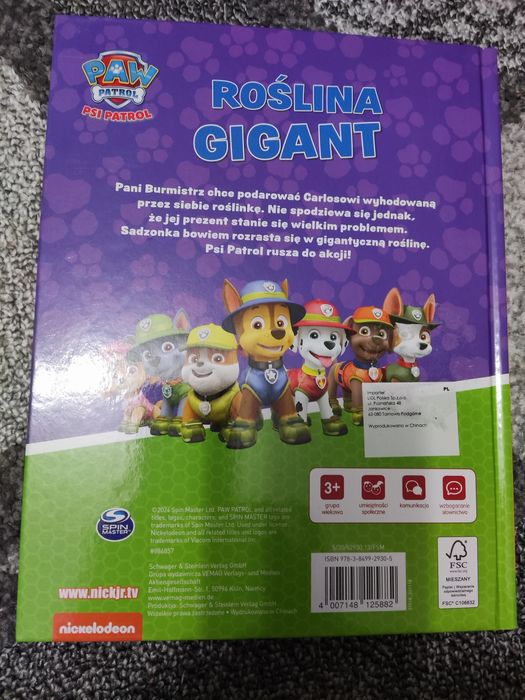 Książka dla dzieci NOWA Chase Psi patrol 3+