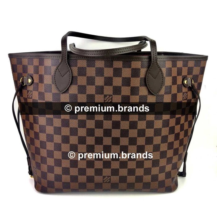 Torebka Louis Vuitton Neverfull MM canvas Damier Ebene/skóra naturalna