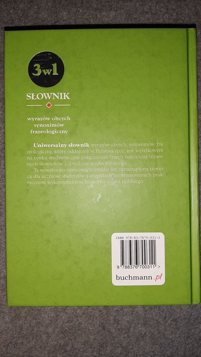 Słownik 3w1 wyrazów obcych, synonimów  frazeologiczny Buchmann