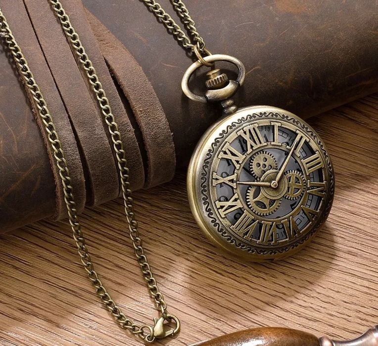 Relógio de Bolso Vintage Design Romano Steampunk - Envio Grátis