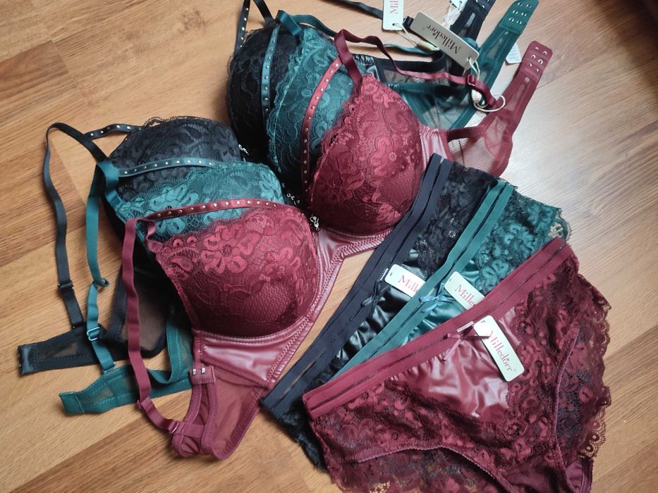 Шикарні комплекти відомого бренду якіснох білизни, мереживо+еко/шкіра.