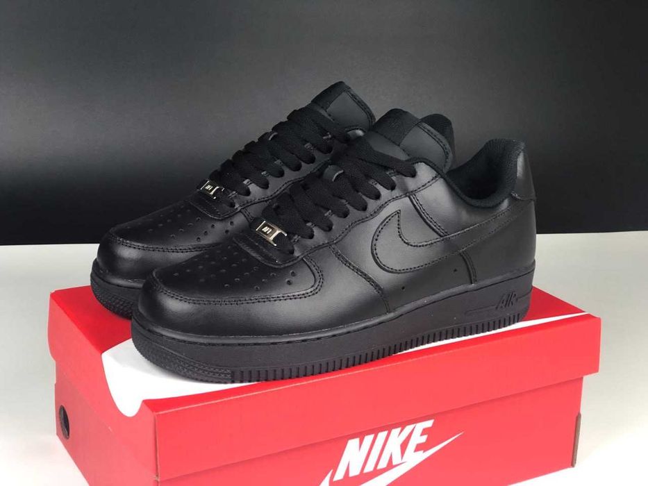 ХУТРО! Зимові Nike Air Force 1 Low All Black 41 42 43 44 45 найк