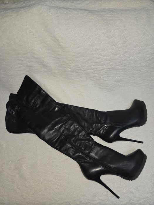 Kozaki za kolano 38 Kazar skóra czarne