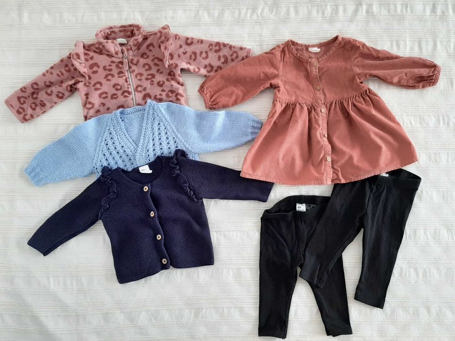 Zestaw ślicznych ciepłych ubranek, rozmiar 68