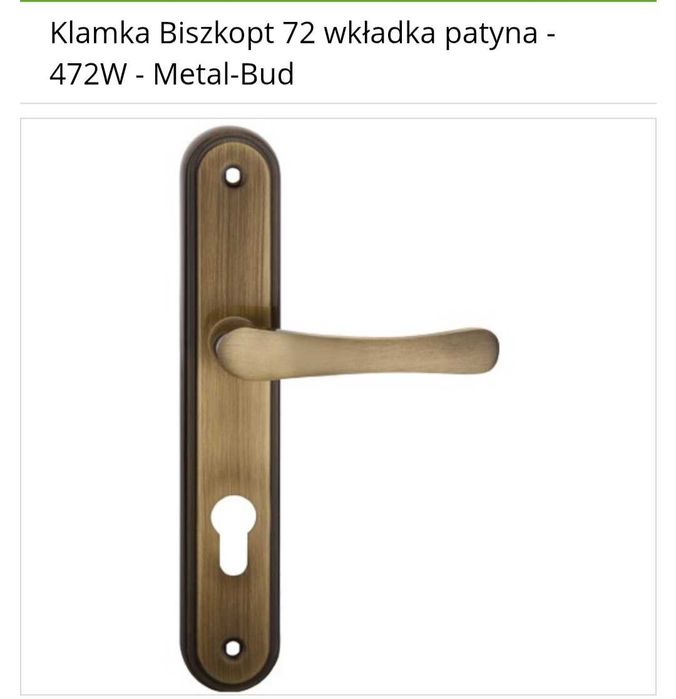 Klamka Metal-Bud klamka Biszkopt 72 wkładka, patyna