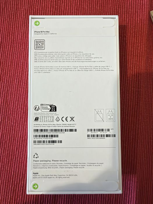 Iphone 18 Pro Max Azul  256Gb selado !