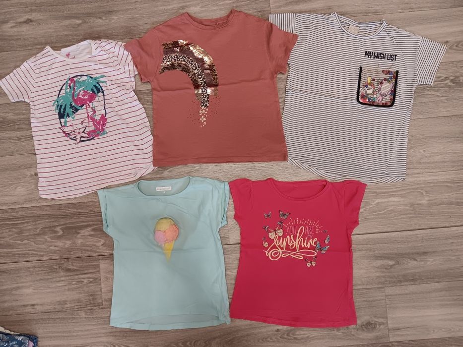 Bluzki bluzeczki dla dziewczynki rozmiar 122-128 zestaw