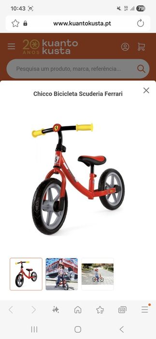 Bicicleta sem pedais Chicco