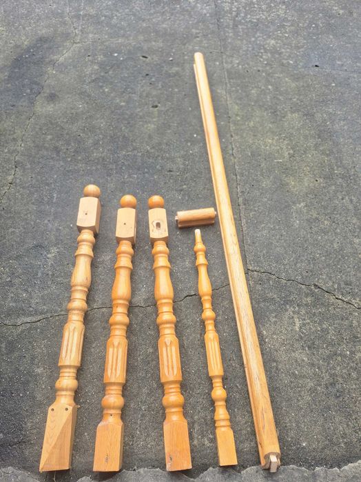 Trelki dębowe oraz barierka