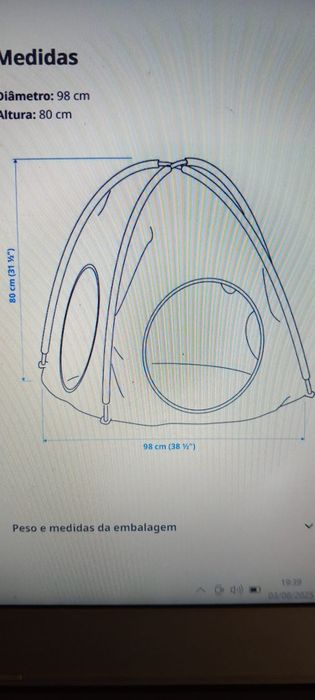 Tenda de brincar com túnel