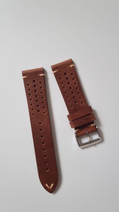 Złotobrązowy męski pasek skórzany EACHE 22 mm